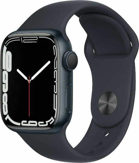 Apple Watch Series 7 Aluminium 41mm Waterproof with Heart Rate Monitor (Midnight)