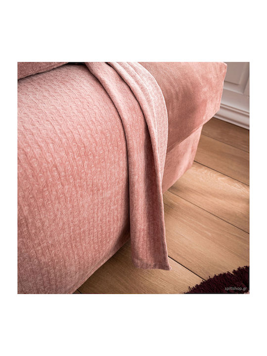 Gofis Home Valley Three-Seater Sofa Throw Velvet 180x310cm Sweet Pink 421/17