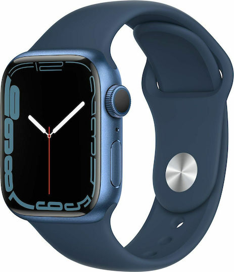 Apple Watch Series 7 Aluminium 45mm Waterproof with Heart Rate Monitor (Blue)