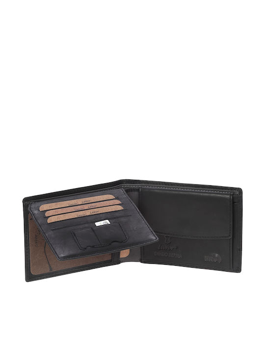 Leather Men's Wallet Classic with RFID Black/Brown