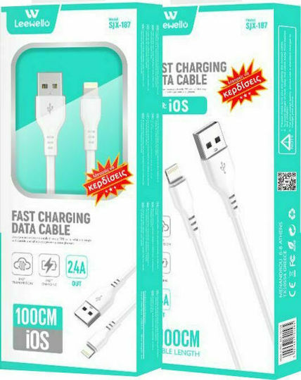 Leewello SJX-187 USB-A to Lightning Cable White 1m