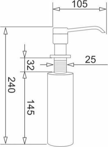 Pyramis DP-01 Dispenser Αφρού Μεταλλικό Ασημί 300ml