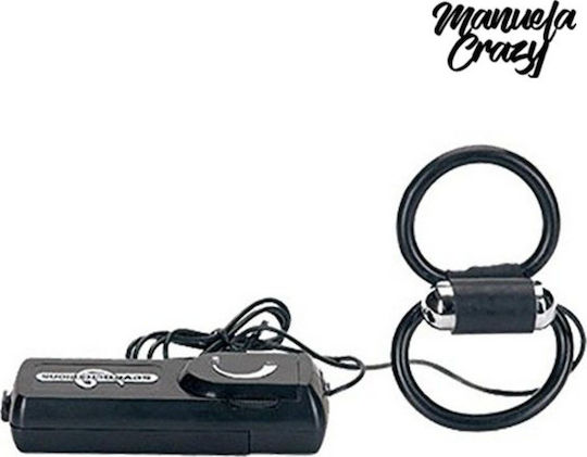 Seven Creations X Factor Vibrating Cock & Balls Ring Black