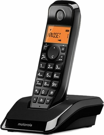 Motorola S1201 Cordless Phone with Speaker Black