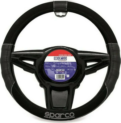 Sparco Auto-Lenkradbezug mit Durchmesser 38cm. Synthetisch Schwarz