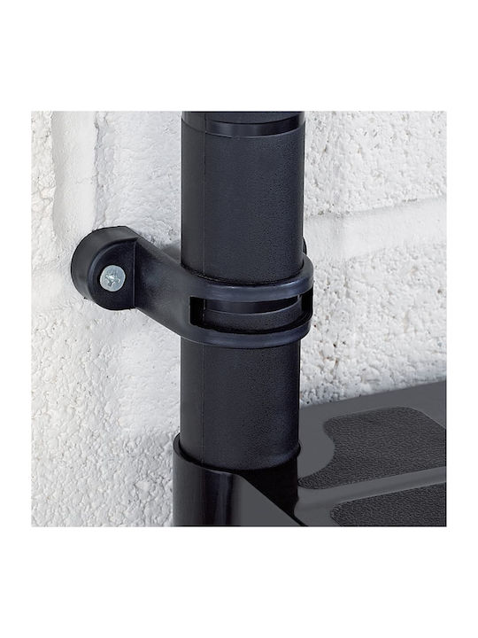 Plastic Outdoor Shelving Unit with 4 Shelves Black 183x30.5x130cm