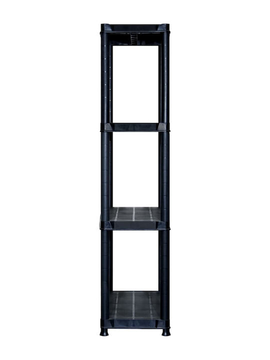 Plastic Outdoor Shelving Unit with 4 Shelves Black 183x30.5x130cm