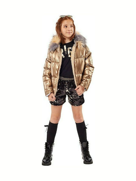 Kids' Casual Jacket Short with Hood Gold