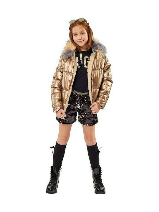Kids' Casual Jacket Short with Hood Gold