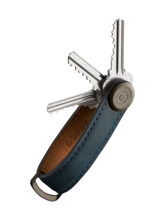 Orbitkey Ключодържател Кожен Тъмносиня