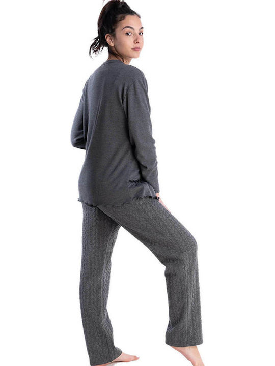 Rachel Set Winter Women's Pajamas Anthracite