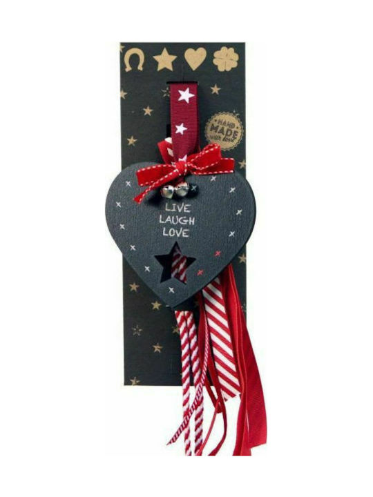 Synchronia Herz Hängend Glücksbringer Tafelfarbe Black aus Holz 1Stück