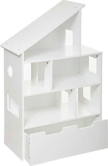 Raft Copii Cutie De Rafturi Montaj Perete Alb 64.5x30x103.5cm