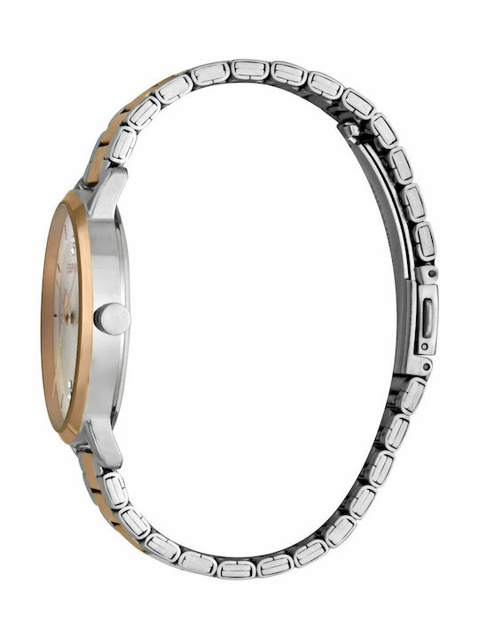 Esprit Macy Ceas de Damă cu Brățară Metalică Silver / Rose Gold