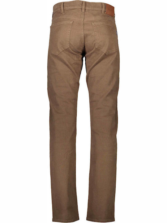 Gant Men's Trousers Chino Elastic in Regular Fit Brown
