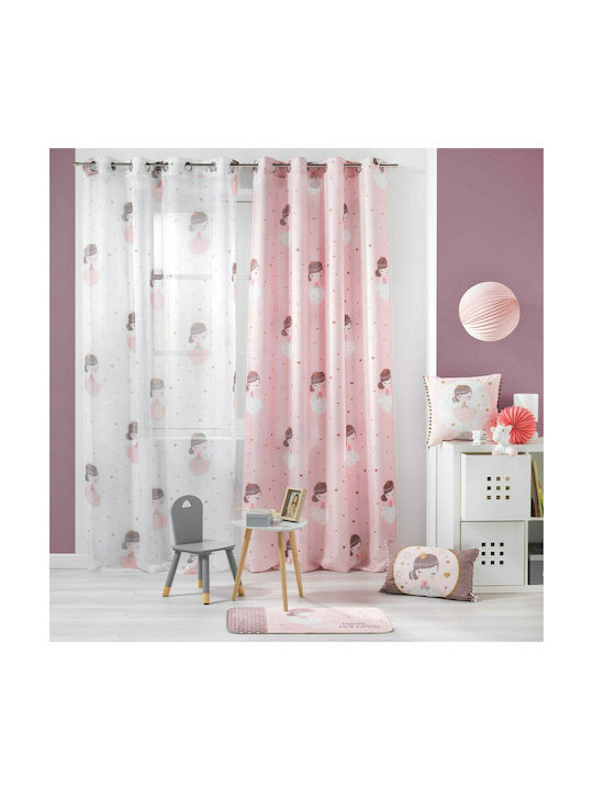 Flamingo Kids Grommet Top Curtain Petite Princesse White 140x240cm