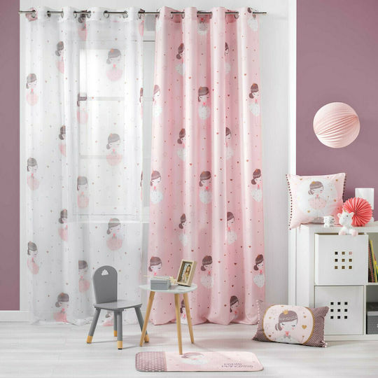 Flamingo Kinder Vorhang Petite Princesse mit Haken White 140x240cm