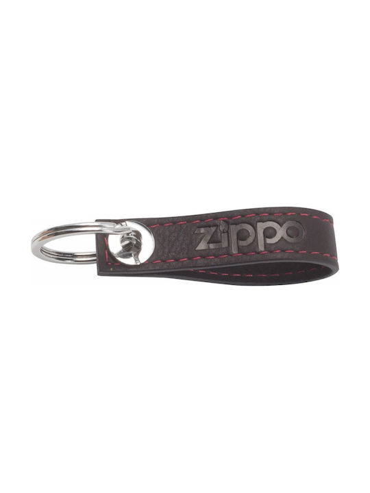 Zippo Keychain Leather Brown