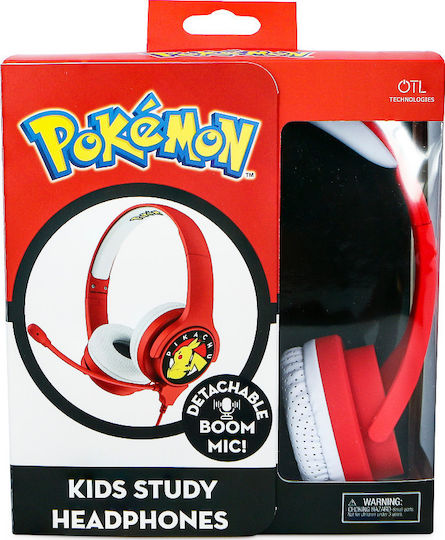 OTL Pokémon Kids Interactive On Ear Gaming Headset cu conexiune 3,5mm Roșu