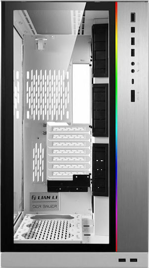Lian Li PC-011 Dynamic XL (ROG Certified) Gaming Midi Tower Κουτί Υπολογιστή με Πλαϊνό Παράθυρο και RGB Φωτισμό Λευκό