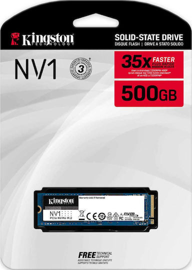 Kingston NV1 SSD 500ГБ M.2 NVMe PCI Express 3.0 SNVS/500GB