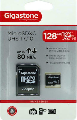 Gigastone Professional microSDXC 128GB Class 10 U1 UHS-I with Adapter