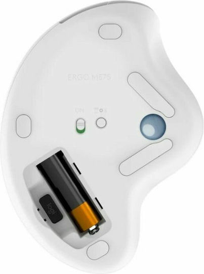 Logitech Ergo M575 Ασύρματο Εργονομικό Bluetooth Ποντίκι με Trackball Λευκό