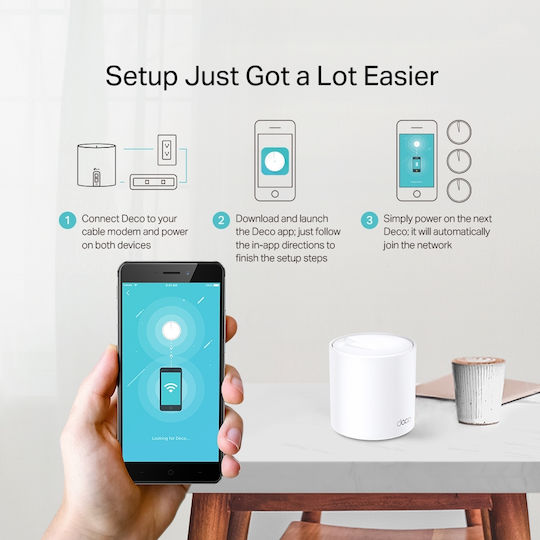 TP-LINK Deco X20 v1 WiFi Mesh Network Access Point Wi‑Fi 6 Dual Band (2.4 & 5GHz) in Triple KIt