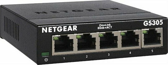 NetGear GS305 Unmanaged L2 Switch with 5 Gigabit (1Gbps) Ethernet Ports