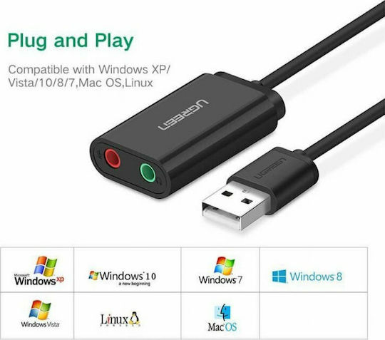 Ugreen US205 External USB 2.0 Sound Card