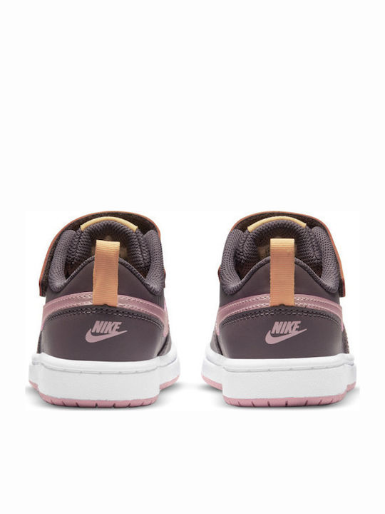 Court Court Borough Kids Sports Shoes Basketball with Hoop & Loop Closure Violet Ore / Pink Glaze