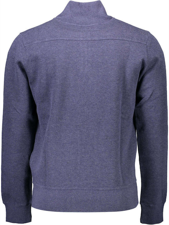 Gant Herren Langarm-Pullover Ausschnitt mit Reißverschluss Navy