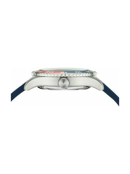 Nautica Pacific Beach Ανδρικό Ρολόι 43mm με Μπλε Καουτσούκ Λουράκι
