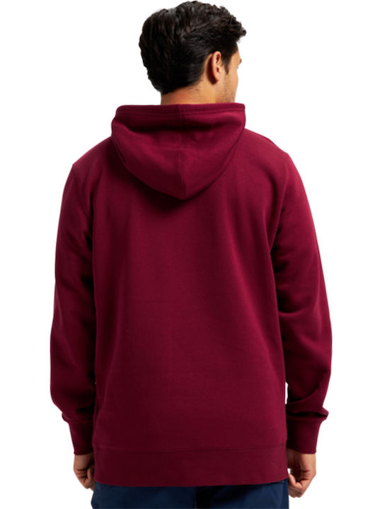 Burton Herren Sweatshirt mit Kapuze und Taschen Burgundisch