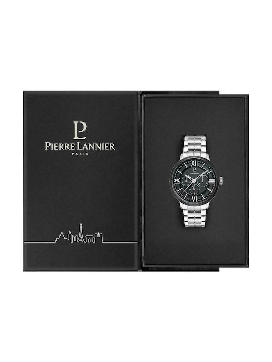 Pierre Lannier Beaucour Uhr Batterie mit Silber Metallarmband