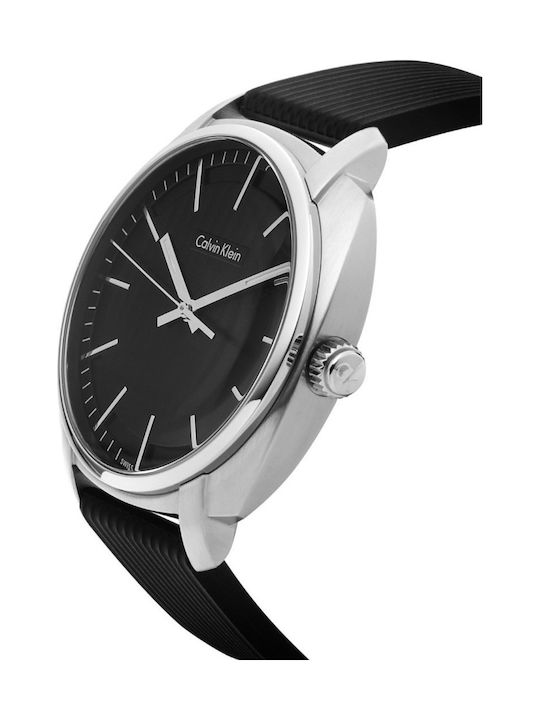 Calvin Klein Highline Herrenuhr 41mm Batterie mit Schwarz Kautschukarmband