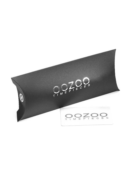 Oozoo Ανδρικό Ρολόι 48mm Χρονογράφος Μπαταρίας με Καφέ Δερμάτινο Λουράκι