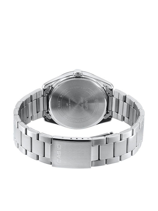 Casio Ανδρικό Ρολόι 38.5mm Μπαταρίας με Ασημί Μεταλλικό Μπρασελέ