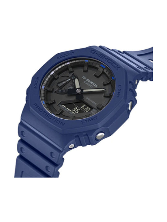 Casio G-Shock Analog/Digital Men's Watch 48.7mm Chronograph Battery with Purple Rubber Strap