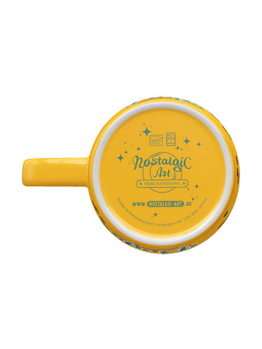 Nostalgic Art Coffee and Dogs Becher Keramik Gelb 330ml