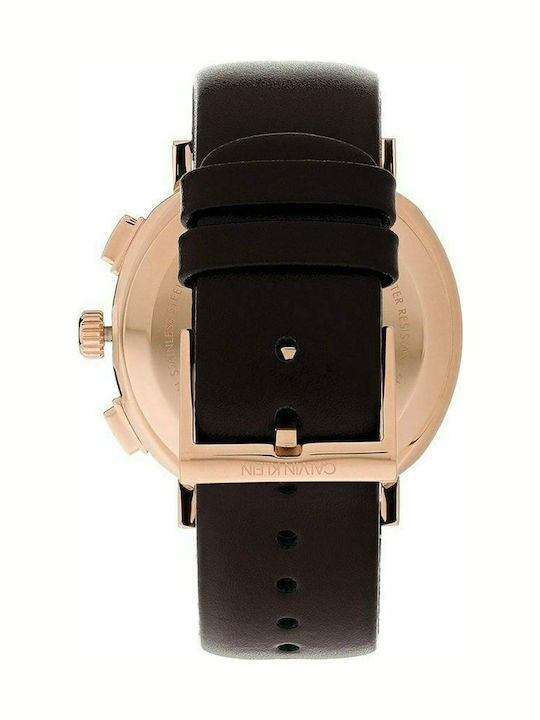Calvin Klein Posh Men's Watch 43mm Chronograph Battery with Black Leather Strap