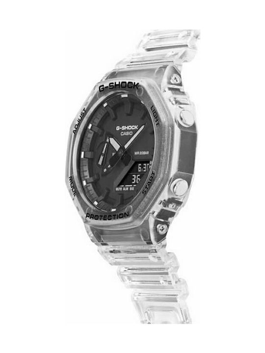 Casio G-Shock Ρολόι Χρονογράφος Μπαταρίας με Ασημί Μεταλλικό Μπρασελέ