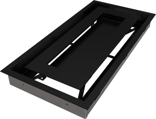 Kratki Rectangular Fireplace Air Shutter Black 45x22cm