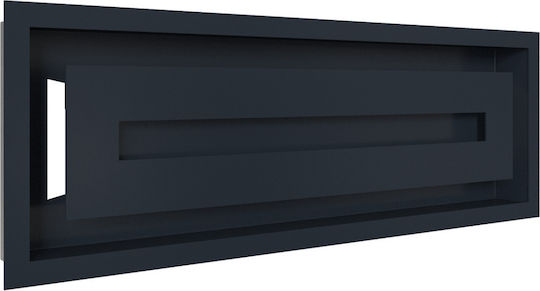 Kratki Ορθογώνια Περσίδα Τζακιού 49x17cm Γκρι