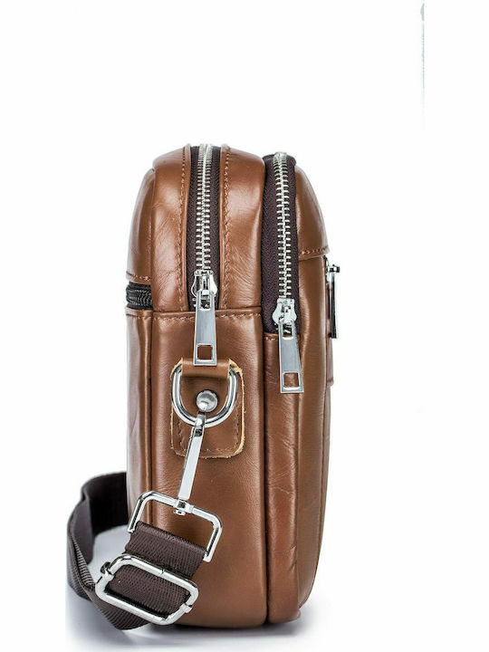 DJB-09 Leather Men's Bag Shoulder / Crossbody Brown