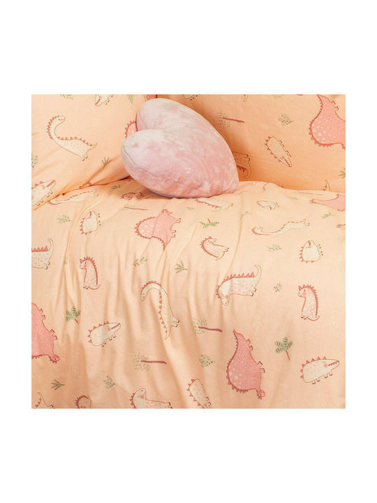 Melinen Baby Sheet Crib Cotton Fitted Zoo Girl 2000044504 Pink 70x140cm