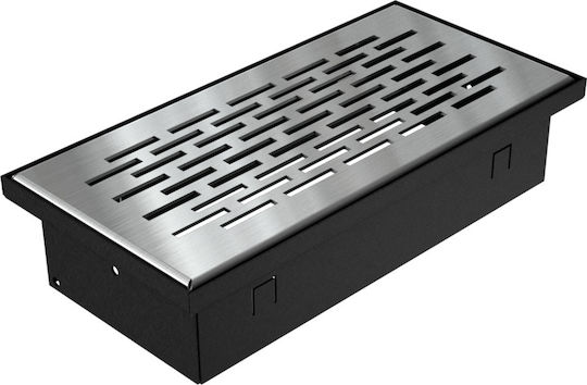 Kratki Ορθογώνια Περσίδα Τζακιού 20x9cm Inox