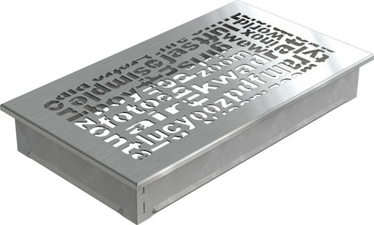 Kratki Rectangular Fireplace Air Shutter Inox 30x17cm