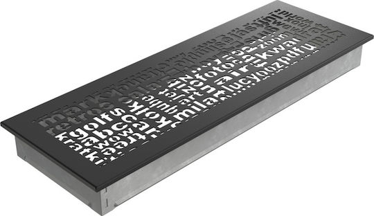 Kratki Ορθογώνια Περσίδα Τζακιού 49x17cm Μαύρη
