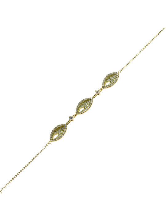 14K Gold bracelet with zircon (P-48865) / 14K Yellow Gold bracelet